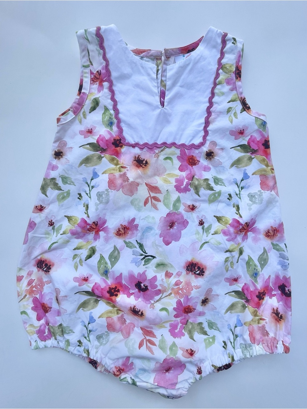 Stitchy Fish 24mos Bubble Romper — Baby Girl Floral, Classic